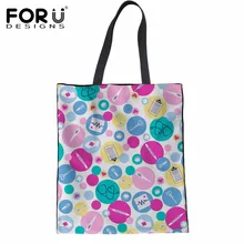 FORUDESIGNS/студенческие дружественные Эко сумки милый мультфильм медсестры шаблон подростка Девушки хлопчатобумажная сумка сумки Повседневная Большая сумка многоразового использования