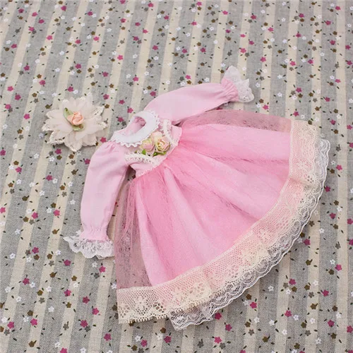 Наряд для куклы Blyth конфетное платье со шпилькой для милой одежды - Цвет: Розовый