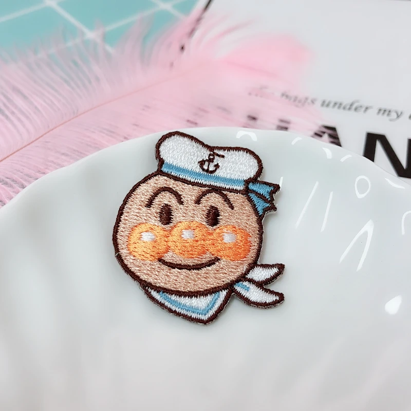 

6PCs Anpanman patches badges for clothing iron embroidered patch applique iron on patches sewing accessories on clothes bag