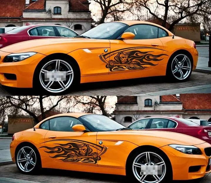 1 Set Car Styling DIY Skull Car Stickers Full Body Reflective Decals