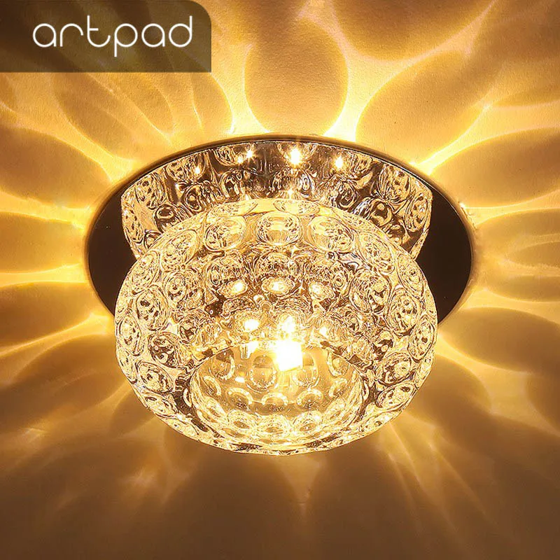 

Modern Simple Crystal 3 Pcs Pack Ceiling Downlight Led Dimmabel Surfaced Mounted 3/5/6W Ceiling Lamp Aisle Corridor Entrance Led