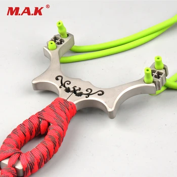 

1pc Slingshot Stainless Steel Length 128mm Thickness 9mm Aiming Points with Rubber Bands Powerful Shooting Hunting Accessories
