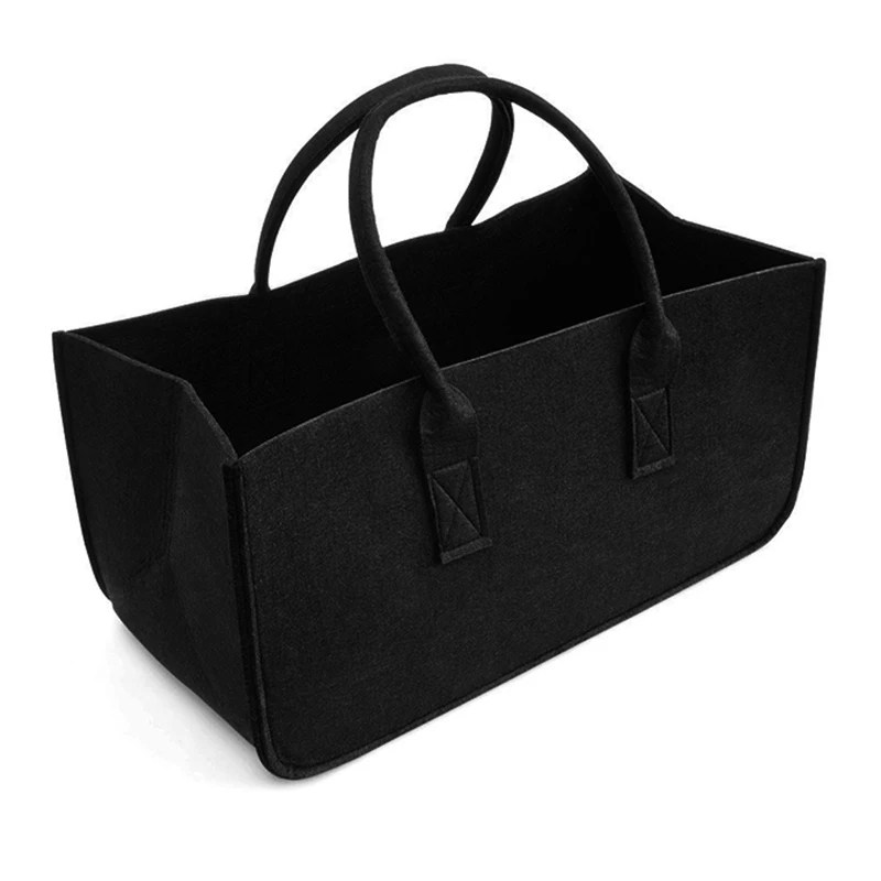 Войлочная сумка черный камин деревянная сумка войлочная корзина огненная деревянная карманная корзина для дров корзина войлочная газетная корзина