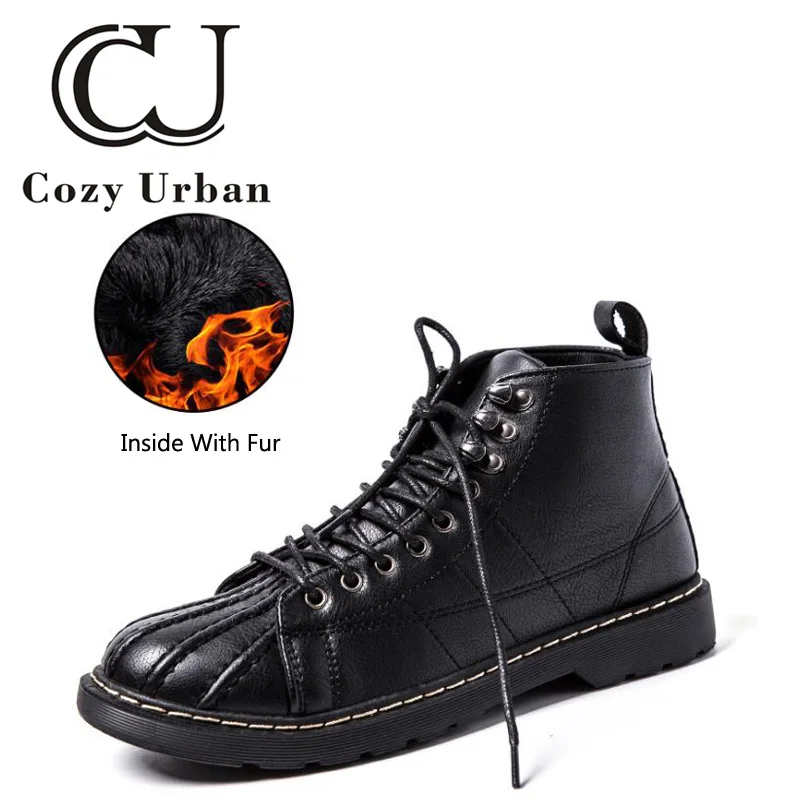 

Cozy Urban 2018 fashion warm winter men shoes walking boots military sneaker work
