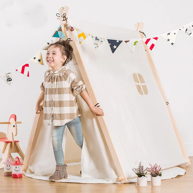 Небольшой чистый и свежий и чистого хлопка палатки детские игрушки ткань палатки каждый день рождения детская палатка