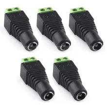 5 шт. DC 5,5x2,1 мм Мощность Женский Джек адаптер Разъем для CCTV камера светодиодный