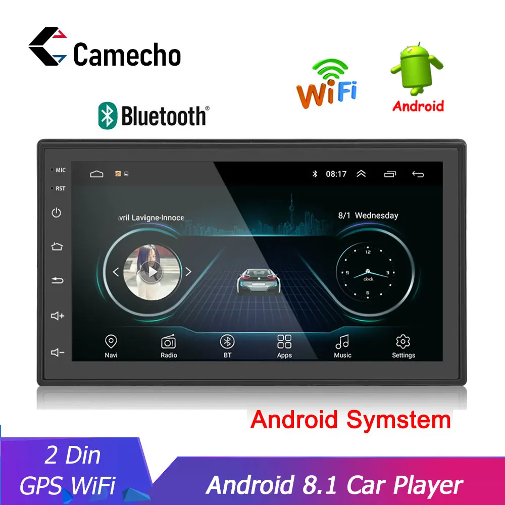 Camecho Car Radio GPS Android Multimedia player Bluetooth 2 Din 7''Touch Screen Autoradio FM WIFI 2 DIN Auto Audio Player Stereo
