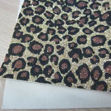 " x 11"(21 см X 29 см) леопардовая сверкающая лист ткани искусственная бумага с блестками золотые мелкие блестки материал для шитья для использования в домашних условиях 1 шт K0140