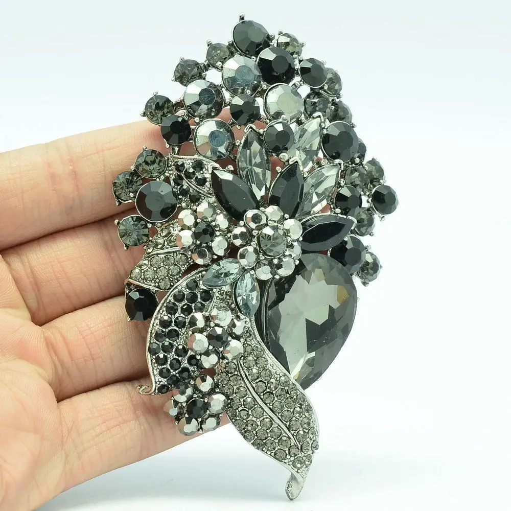 Винтажная брошь в форме цветка 7 цветов капли воды со стразами 6452|rhinestone brooch|brooch