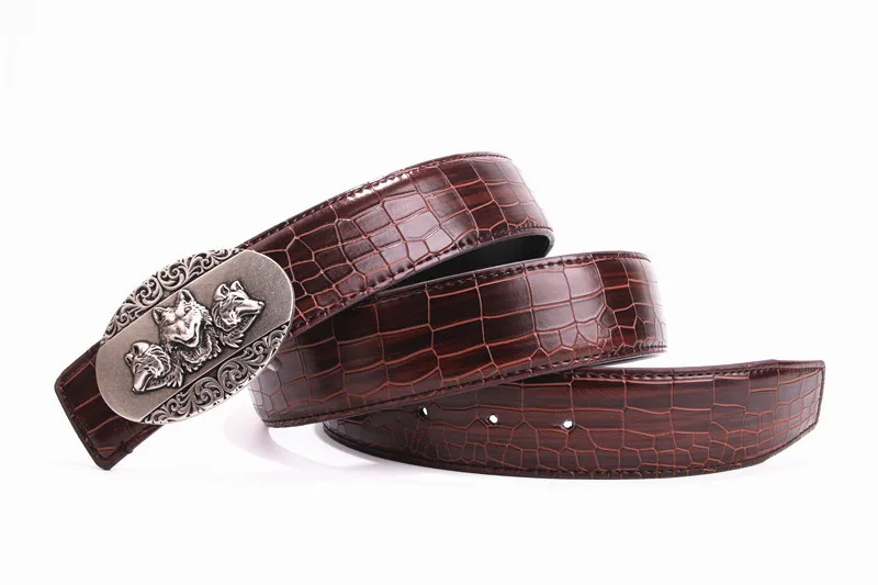 Wolf Belt Buckle Men S Belt Luxury Men S Belt Alligator Leather