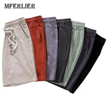 MFERLIER льняные летние шорты мужские Размеры M-9XL повседневные мужские шорты для веса 40-140 кг