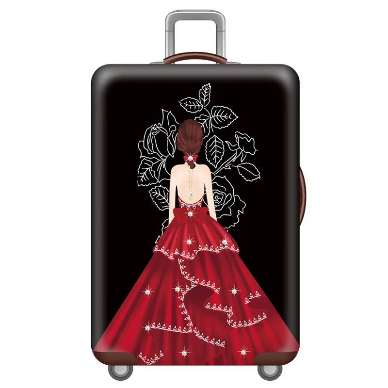 Уплотненный багажный Чехол Эластичный багажный Защитный чехол подходит для 18-32 дюймов чемодан пылезащитный чехол дорожные аксессуары - Цвет: I    Luggage Cover