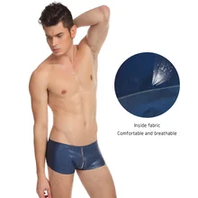 Внутренние мужские трусы-боксеры, сексуальные мужские сетчатые трусы на молнии из хлопка и полиэстера, нижнее белье с дырками, дышащие трусы Плюс Короткие