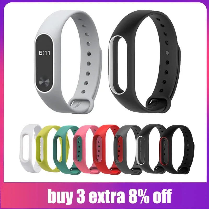 FUNIQUE 2019 Bracelet For Xiaomi Mi Band 2 Strap Silicone Strap Band 2 Bracelet Wristbands Band Wrist Strap For Xiaomi Mi Band 2