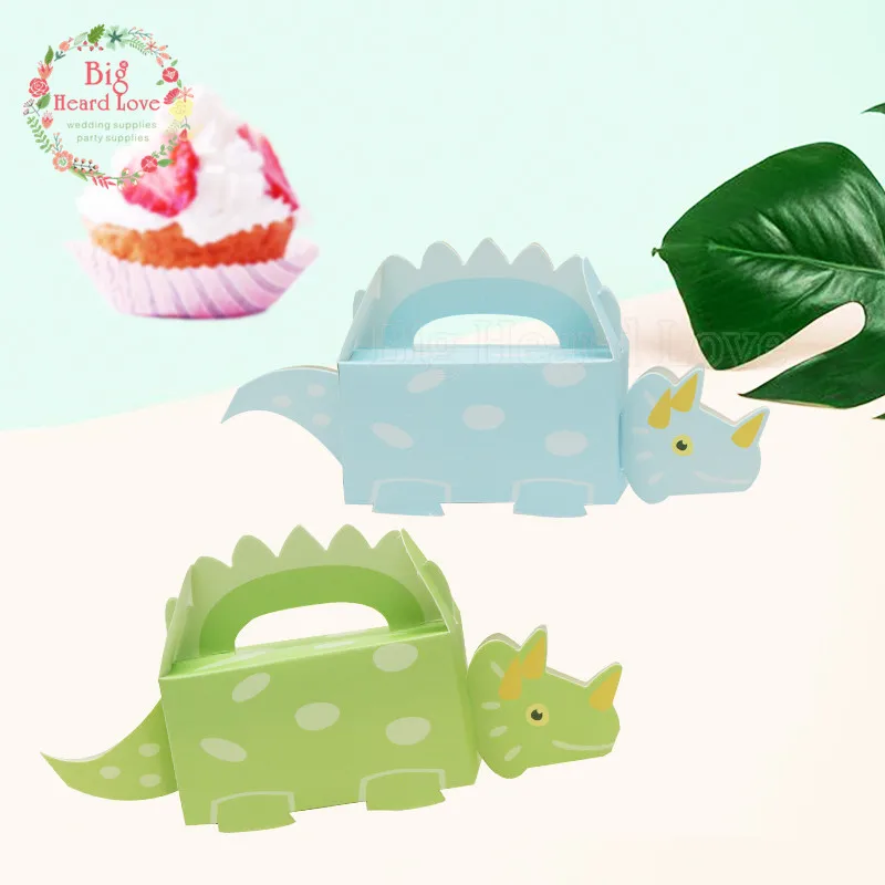 10 шт. коробка для конфет в виде динозавра, бумажные подарочные коробки для детей, украшения для дня рождения, самодельные принадлежности для душа YH13