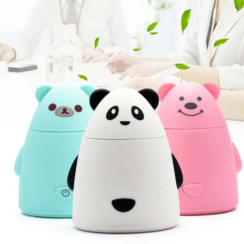 

New Cartoon Bear USB Ultrasonic Air Humidifier Mini Essential Oil Aroma Diffuser Aromatherapy Home Office Mist Maker