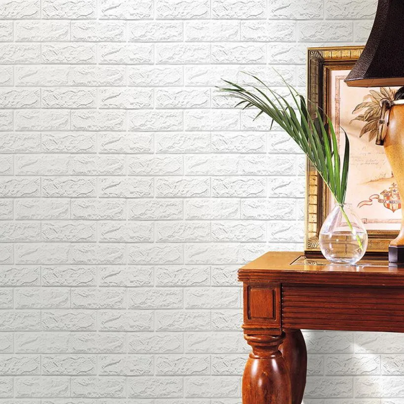 

High Quality Home Decorations PE Foam 3D Wallpaper DIY 60 X 60 X 0.8cm Wall Stickers Vintage Wall Decor Embossed Brick Stone