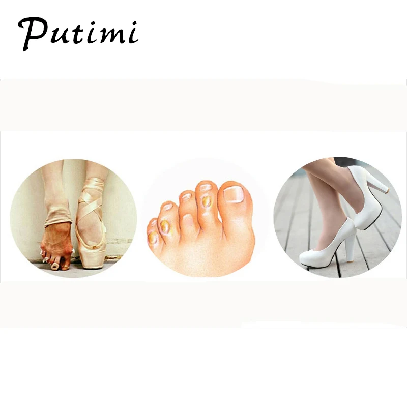 Putimi Finger Toe Protector Silicone Gel Pointe Toe Covers Pads for Pointe Ballet Toes Corrector Soft Silicone Feet Care Tools