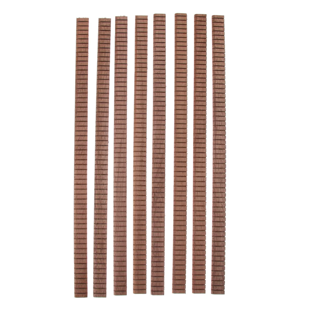 Tooyful Pack of 8 Sapele Softer Arc Guitar Edge Inlay Strips Connect Sideplate Backboard Musical Instrument Parts