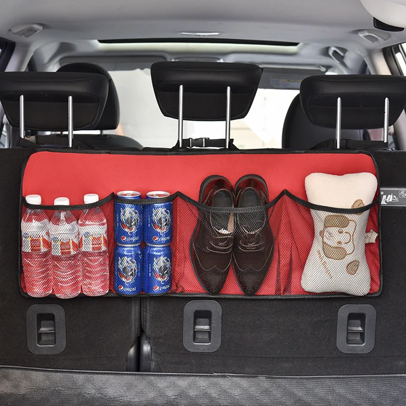 

Car Trunk Organizer Adjustable Backseat Storage Bag Net High Capacity Multi-use Oxford Automobile Seat Back Organizers Universal