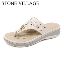 Летние пляжные шлепанцы для улицы; женские нескользящие удобные туфли на танкетке и платформе; женские шлепанцы высокого качества