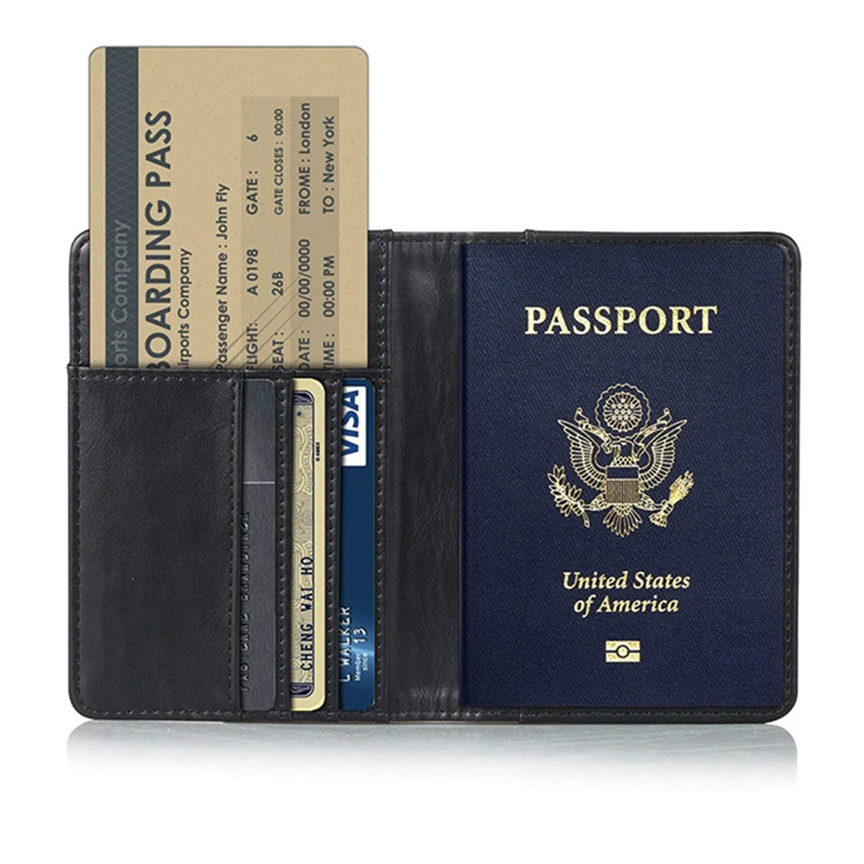 Винтажная Мужская Обложка для паспорта из искусственной кожи, аксессуары для путешествий и женщин, RFID бизнес кошелек для кредитных карт, чехол для хранения, органайзер для карт