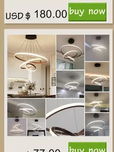 NEO Gleam Circle Rings Modern led chandelier for bedroom bedside dining room bar white or black color led chandeliers 90-260V