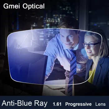 Anti-Blue Ray Lens 1 61 Free Form progresywna soczewka optyczna na receptę okulary poza soczewką UV Blue Blocker ochrona oczu tanie i dobre opinie Gmei Optical Z poliuretanu szkła Akcesoria do okularów 1 61 Anti-Blue Free Form Progressive Lens UV400 Przeciwodblaskowe