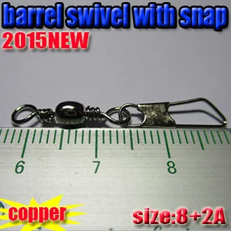 

free shipping barrel swivel with safety snap 8#+2A 100pcs The best quality direct factory