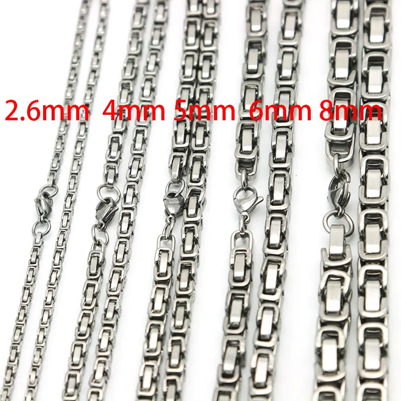 12mm x 40cm collar bizantino rey cadena tanques cadena cadena de acero inoxidable plata