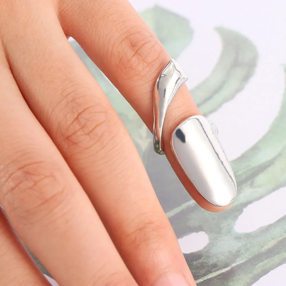 Fashion Punk False Nails Alloy Metal Finger Rings Women Jewelry 1pcs
