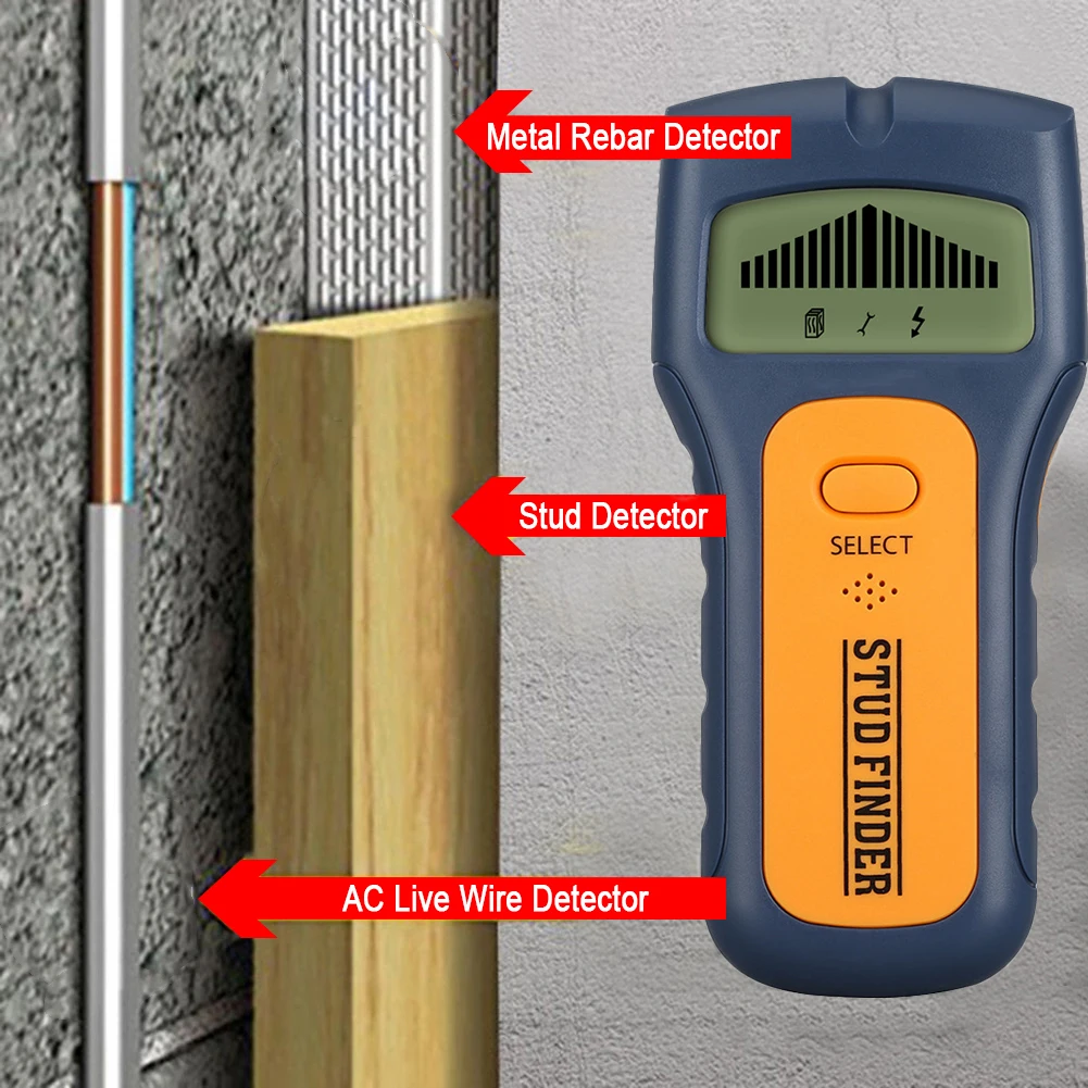 TS79 качество 3 в 1 провода Металлические детекторы древесины Стад Finder настенный сканер AC напряжение Live провода обнаружения за стеной ЖК-дисплей