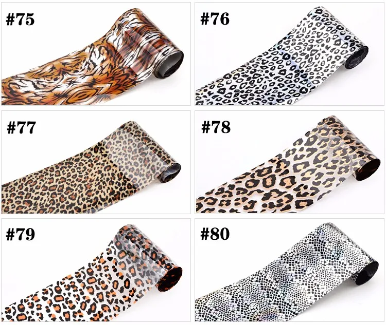 Unha de Transferência da Folha Adesivo de Papel Leopardo dos Desenhos Polonês da Arte do Unha Novo Flores Animados Padrão Suprimentos 100 Pçs - Set 18 Dos Desenhos Animados Padrão Polonês Da Arte Do Prego Suprimentos