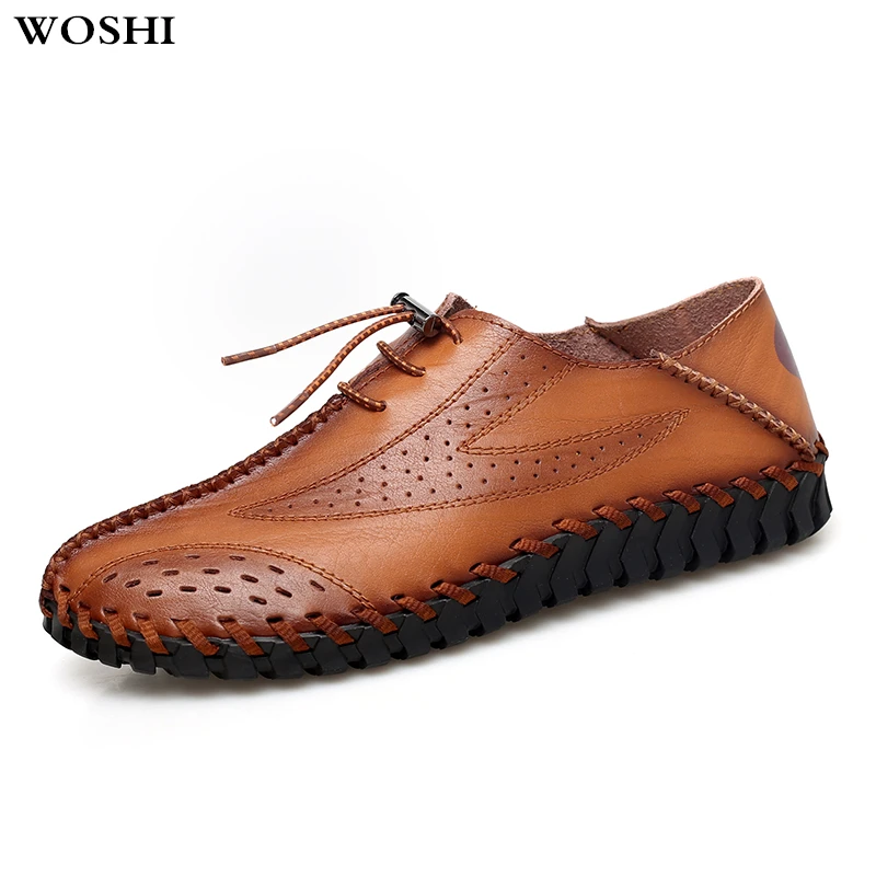 

Loafers Men Shoes genuine Leather Soft Moccasins fashion Men Flats Casual Shoes Slip On For Men Loafers shoes big size 47 L5