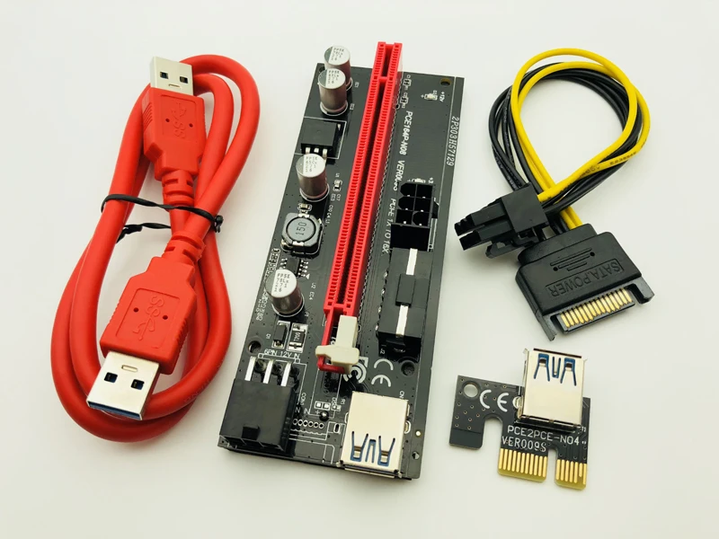 50 шт. VER 009S Райзер PCI E 1X до 16X LER карта расширения Express адаптер USB 3 0 кабель питания