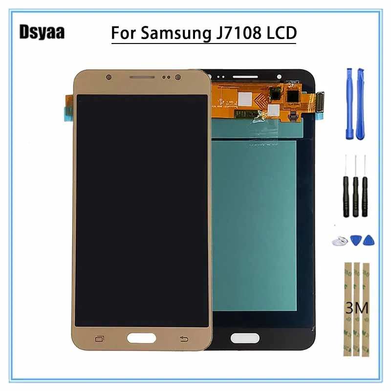 

5.5" Super AMOLED for Samsung J7108 OLED LCD Display With Touch Screen Digitizer with free 3M Sticker Tools