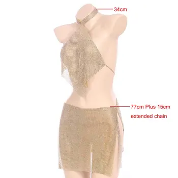 

Sexy Body Jewelry Rhinestone Chain Bra Vest Summer Beach Bikini Gold Silver Color Chain Punk Style Body Bra Jewelry Dropshipping