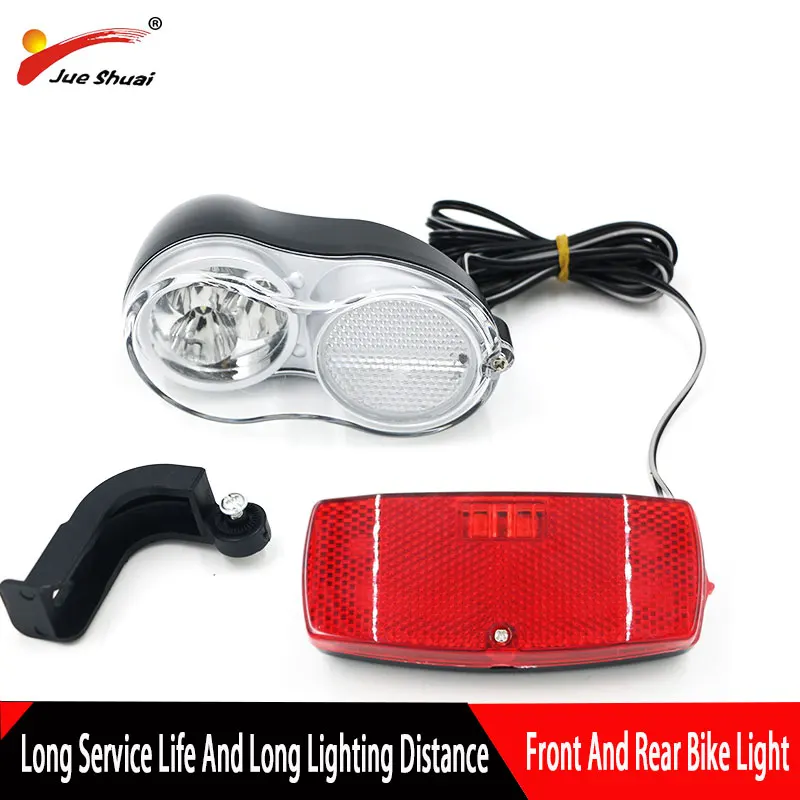 Top 36V/48V Ebike front and rear light New Design LED head and taillight headlamp with two connector Electric Bike E bike MTB Sale 0