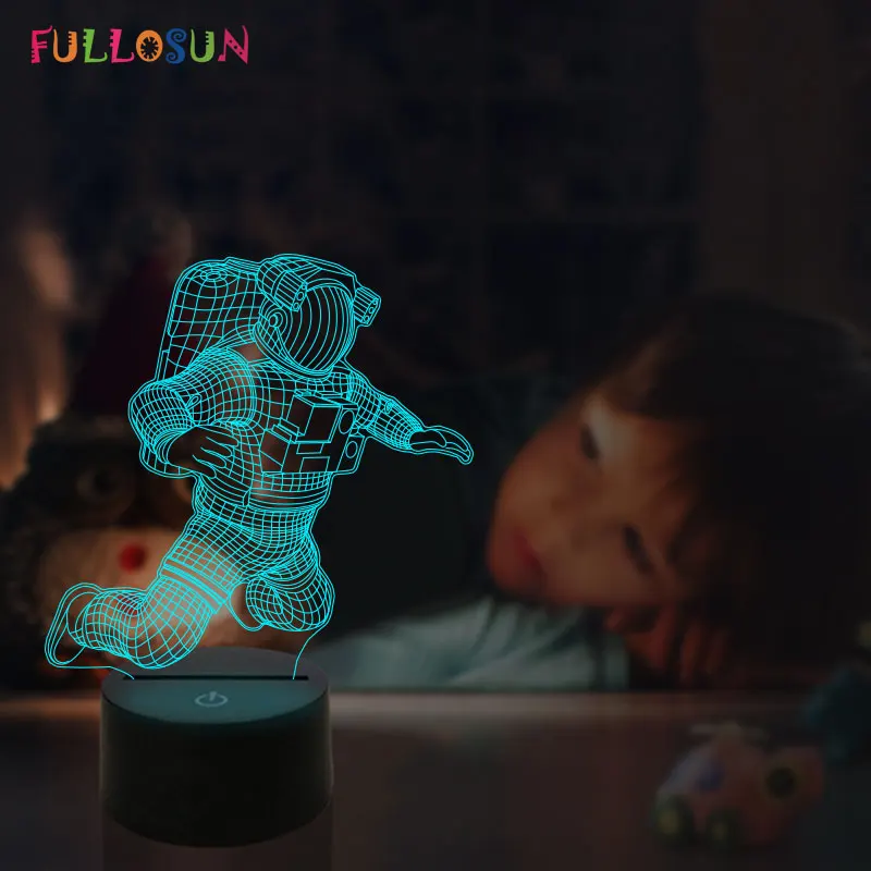 Ночник космонавта 3D 7 цветов светодиодный визуальный ночник украшение для