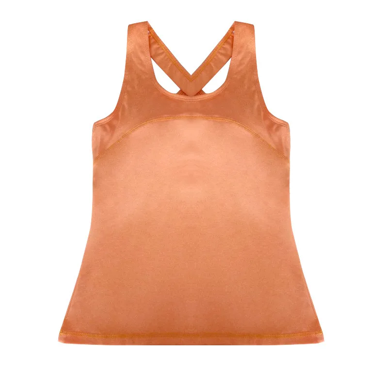 Короткая футболка для йоги, фитнеса, Женская спортивная майка с перекрестными ремешками, Спортивная футболка для тренировок, спортзала, бега, Женская майка для велоспорта - Цвет: orange