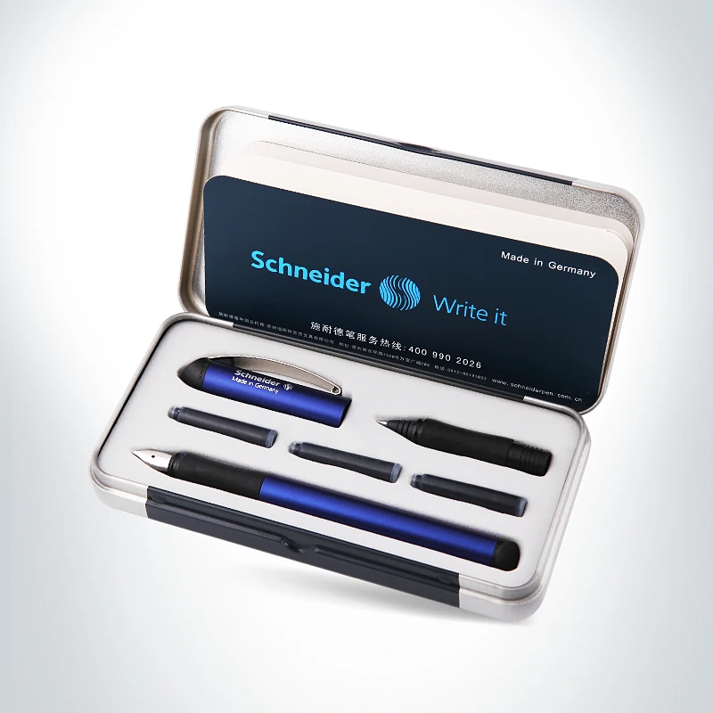 Немецкая перьевая ручка Schneider 0 5 мм двухсторонняя для подписи гелевая студентов