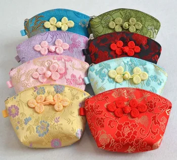 

Wholesale 10pc Chinese Style Handmade Silk Little Shell jewelry bag 12*8*9cm