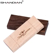 SHANDIAN OTG флеш-диск USB 2,0 деревянный u-диск смарт-флешка подходит для телефона и ПК USB флешка 4 ГБ 32 ГБ 64 Гб карта памяти