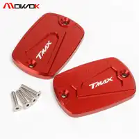 LOGO T-MAX CNC Motorfiets Rem Vloeistof Brandstof Reservoir Tank Cap Cover Zilver Voor YAMAHA TMax 500 TMax 530