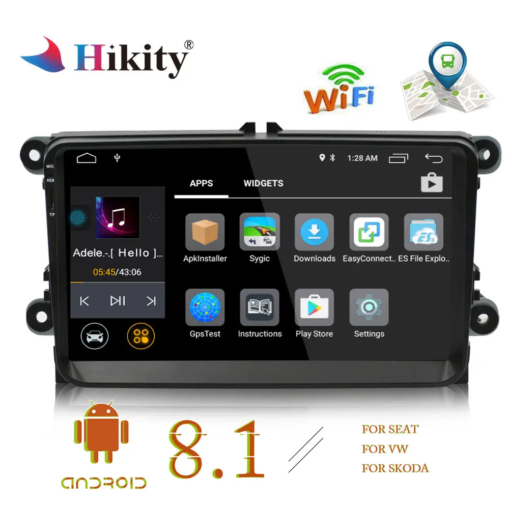 

Hikity 9" Android 8.1 Car GPS Navigation Multimedia Player GPS Auto radio 2 Din Car radio USB mirror link Wifi radios for VW