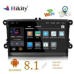 Hikity Android 8,1 автомобильный мультимедийный плеер gps навигации 2 Din 9 "ips HD Радио стерео wi fi USB CANBUS RDS для VW/Поло авто