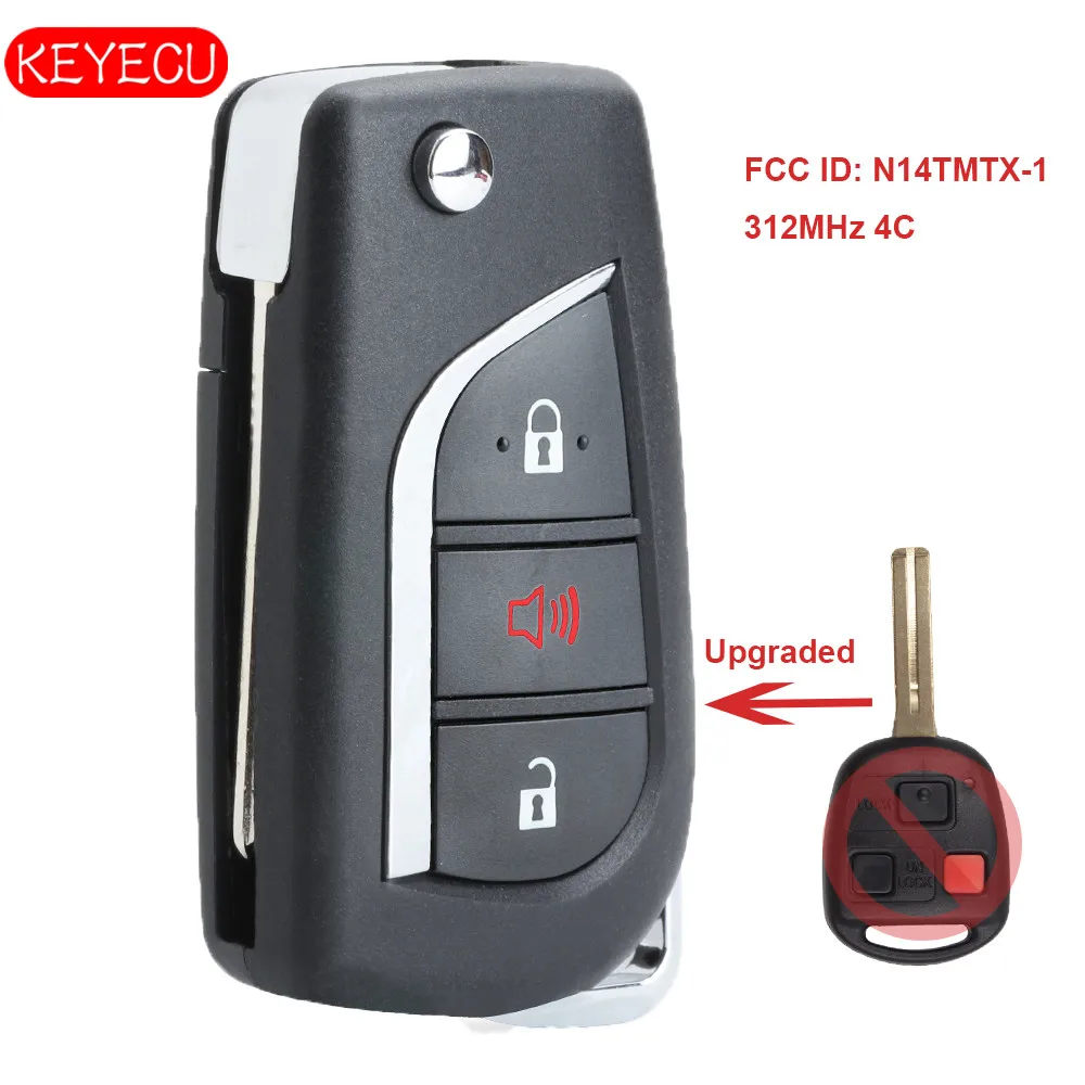 Улучшенный флип-модуль Keyecu 312 МГц 4C Чип 3B для Lexus RX300 1999-2003 идентификатор FCC: Φ |