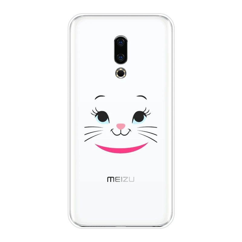 Мягкий силиконовый чехол для телефона Meizu 15 Lite 16 Plus 16th 16x Мари Кэт розовый белый