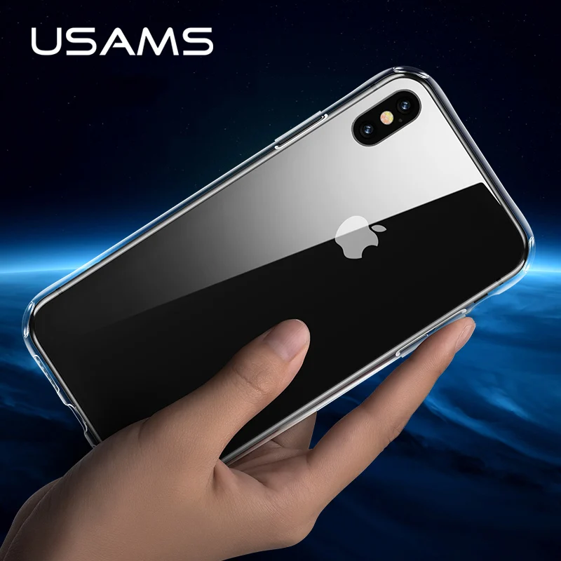 

Glass+TPU Case For iPhone XS case,USAMS Mobile Phone Case Ultra-thin 0.9mm Glass Back Case Cover for iPhoneXS cover protector