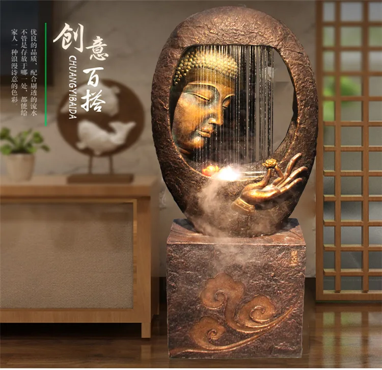 Фонтан Будды украшение дома ручной увлажнитель Lucky Ping декоративный увлажнитель подарки PQ002